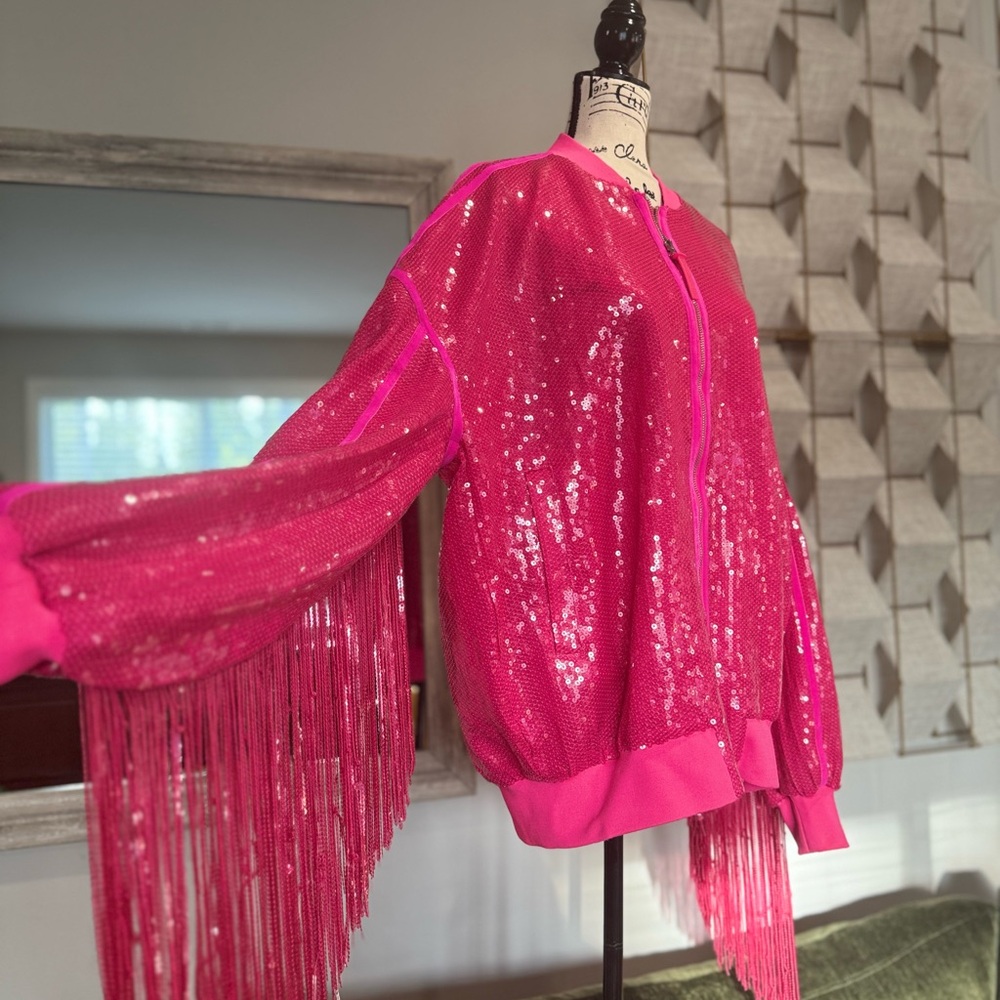 IVY PARK x Adidas Cowboy Carter, Beyoncé Pink Sequin Jacket (M) only - Picture 4 of 4